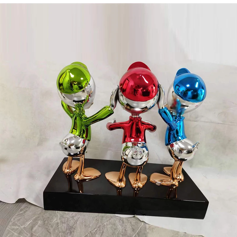 Customized Famous  Wholesale Electroplating Colorful Fiberglass Duck Statue Cartoon Game Figure Art Fiberglass Popeye Monopoly - view 2