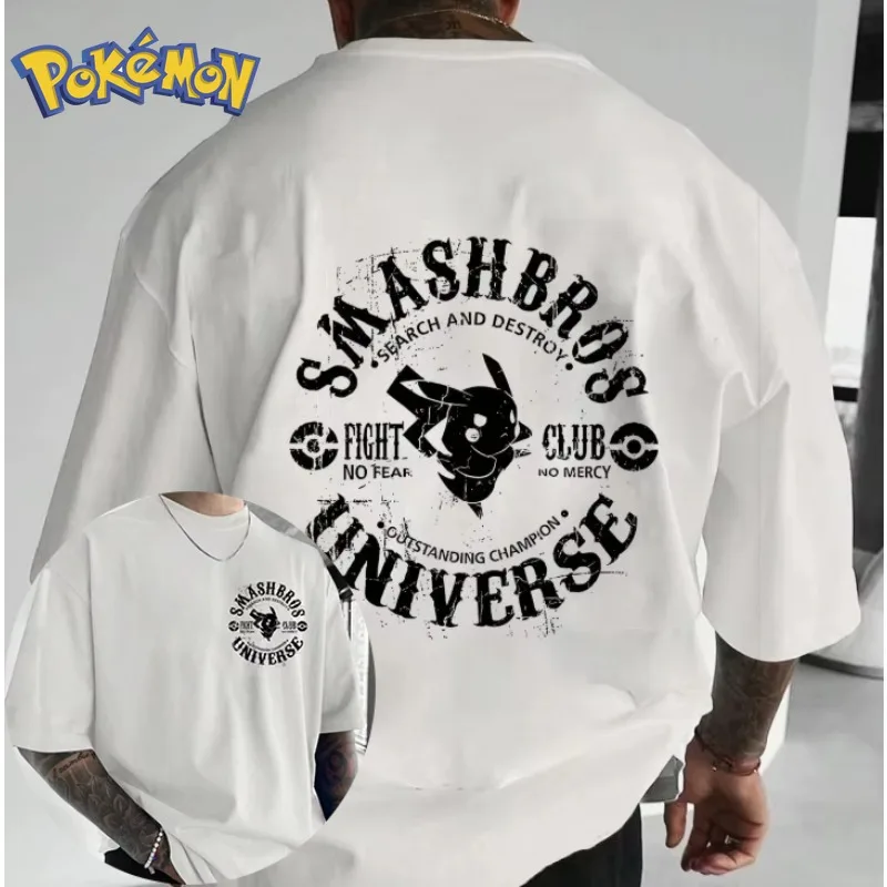 

Pokémon Creative Pikachu New Cartoon Print T-shirt Summer Men's and Women's Street Y2K Harajuku Loose Casual Short-sleeved Top