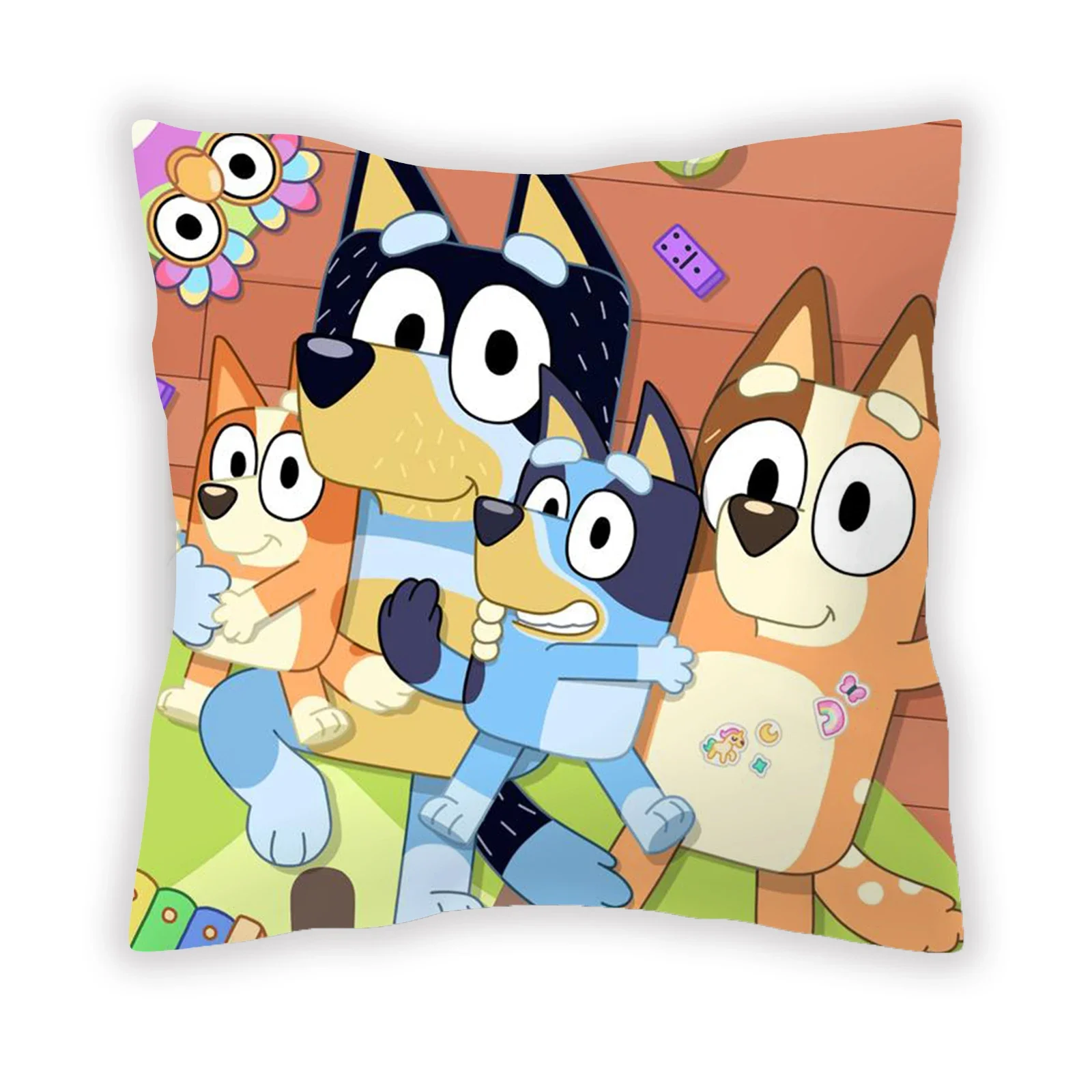 Bluey Bingo Chilli Pillowslip Cover Anime Cartoon Printed Bedroom Sofa Decoration Home Throw Pillowcase Cushion Child/adult Gift