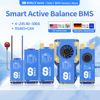 DALY Smart Active Balance BMS 16S 48V 8S 24V 4S 12V 1A Balance 485 CAN 100A 150A 200A 250A for Lifepo4 Li-Ion  battery 18650