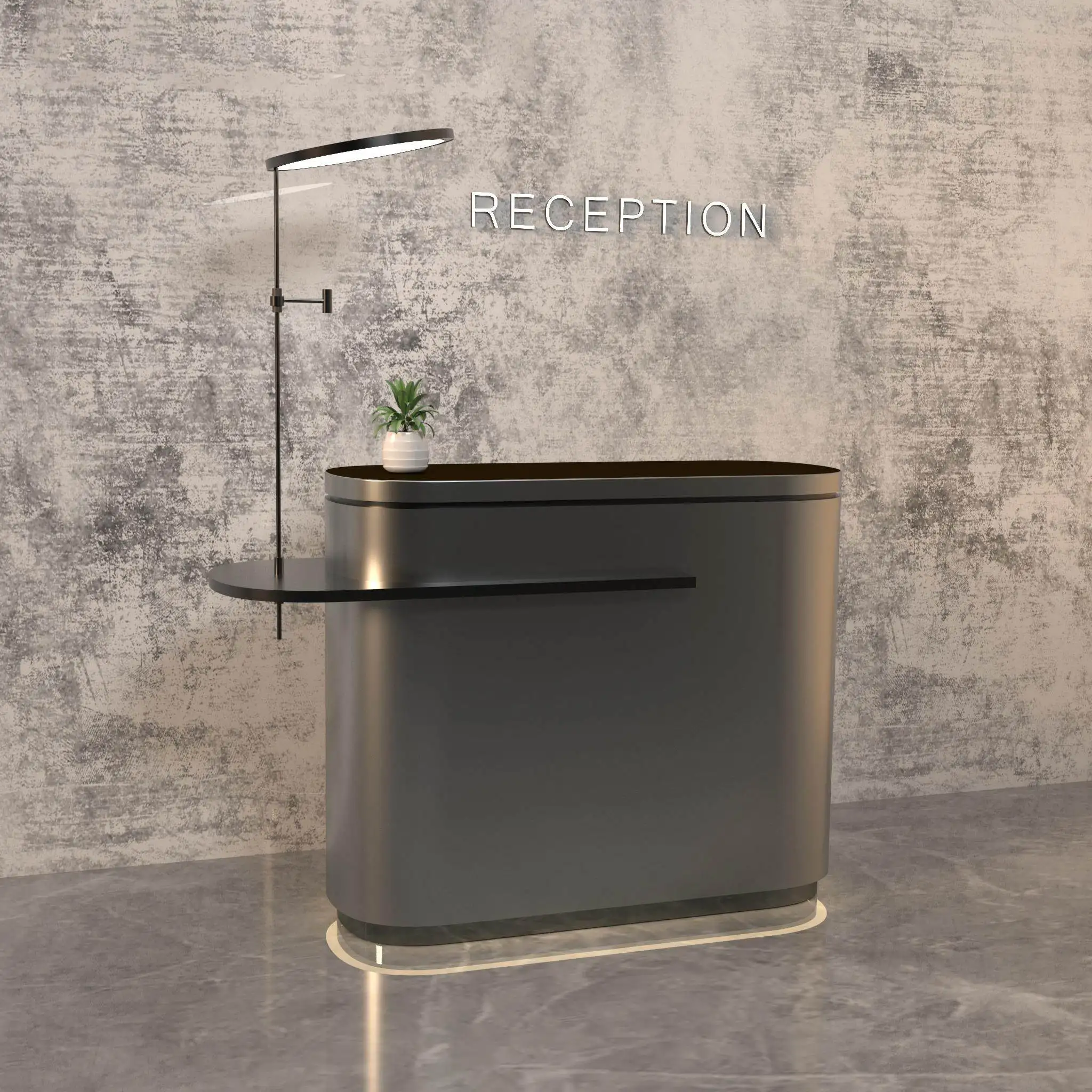 Hotel Reception Desk Stainless Steel Lamp Service Desk Checkout Page Restaurant Art Gallery Front Desk Museum Bar Table