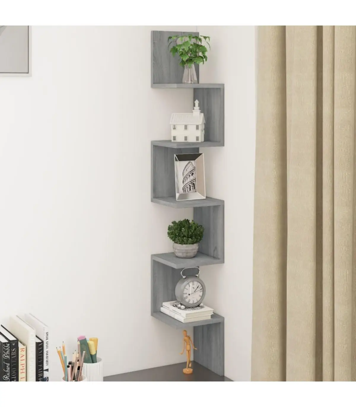 Sonoma 20x20x127,5 cm gray wall corner shelving shelves