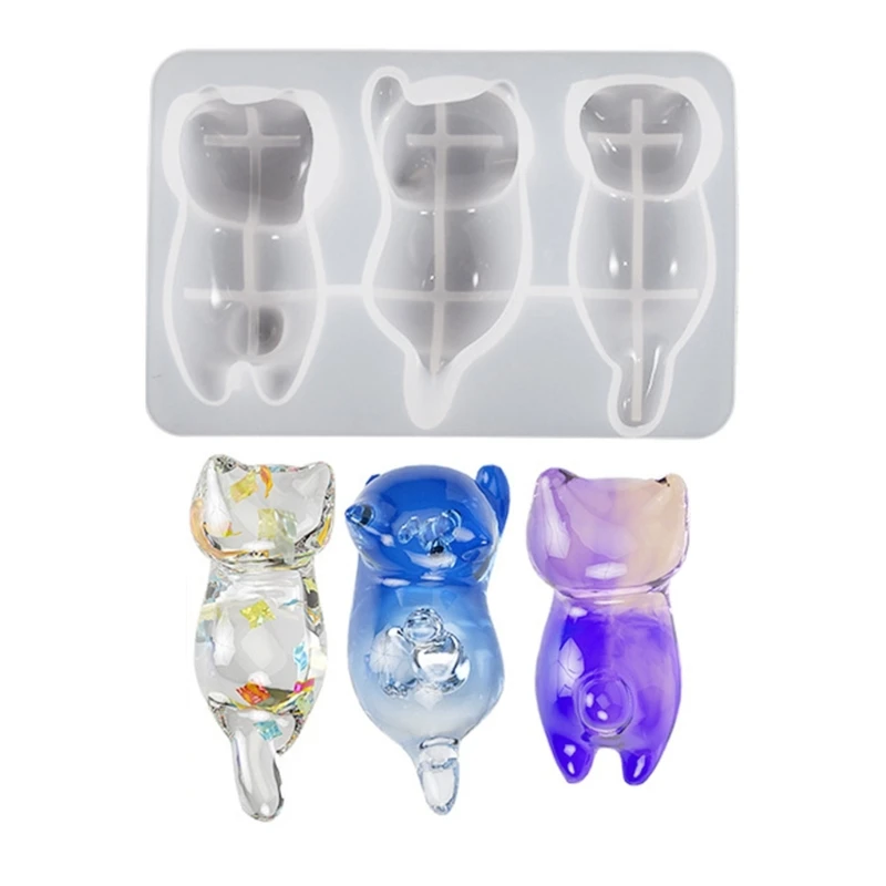 Pendant Moulds Keychain Molds Clay Mould Cute Cat Shape DIY Jewelry Making Tool Silicone Material Hand Making Tools