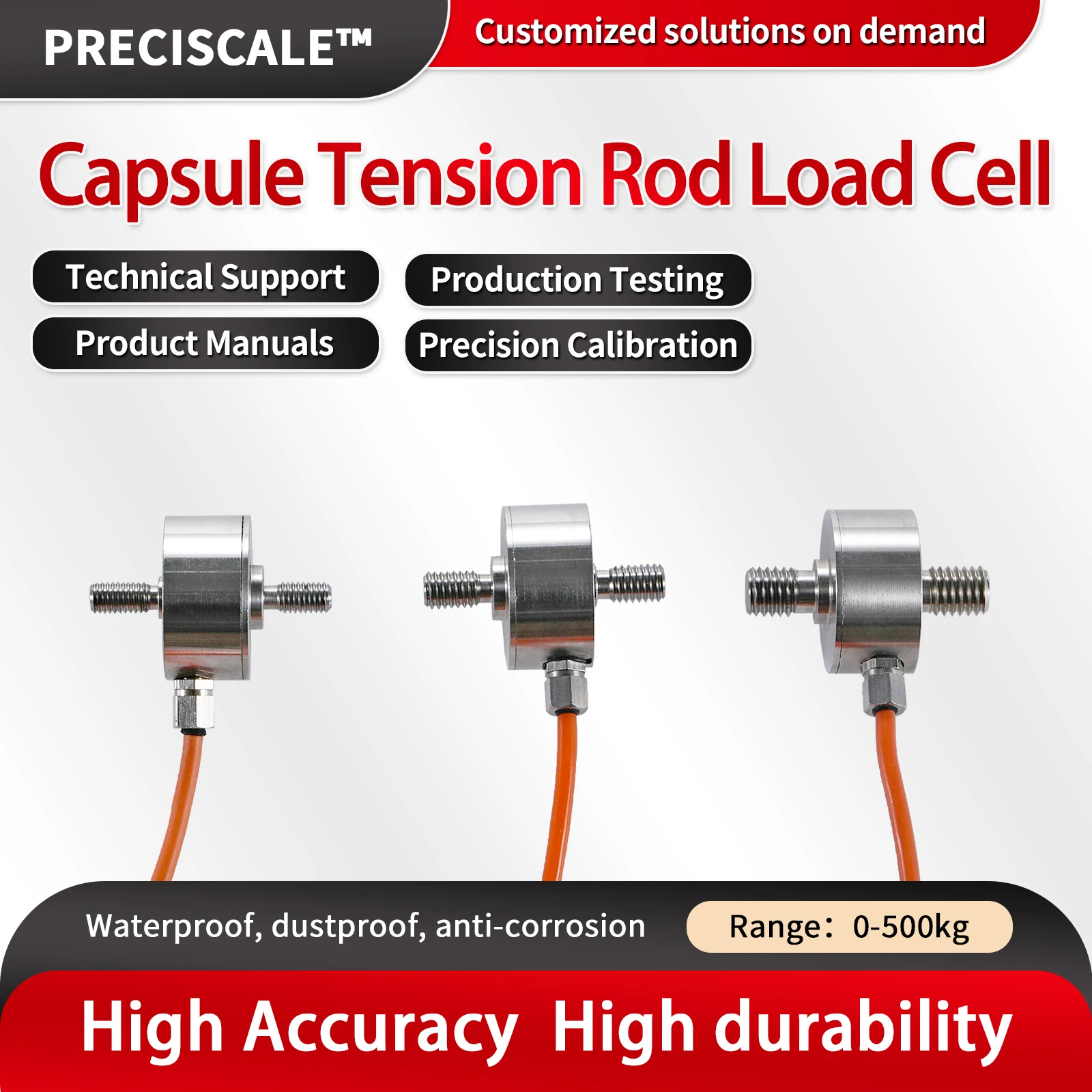 Preciscale Load Cell Sensor,stainless steel,High Precision,Test Tensile force and compressive force for Electronic Scale