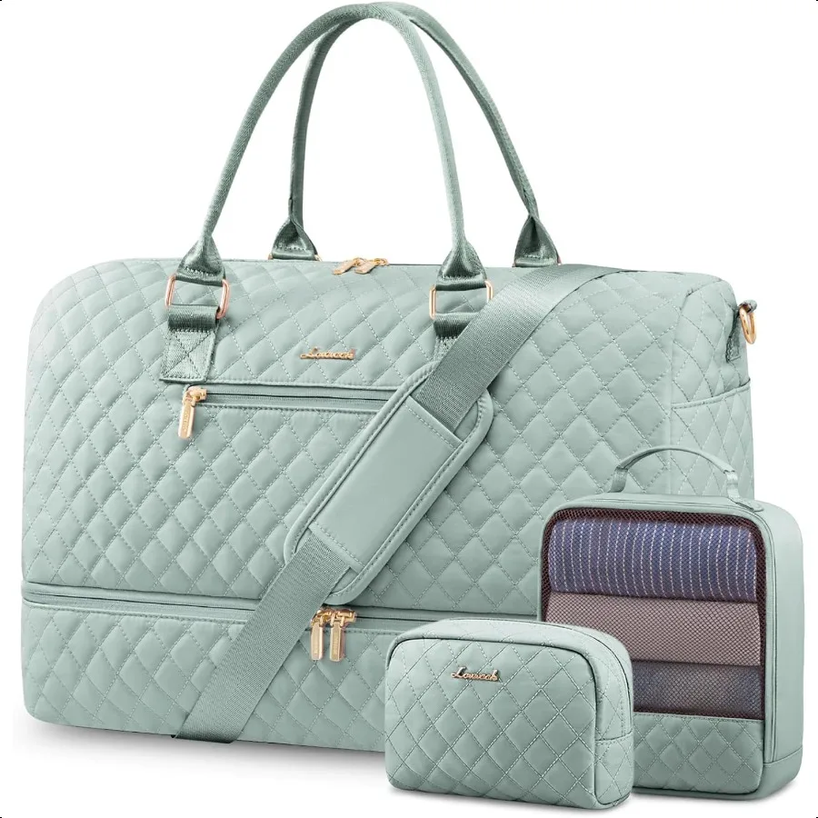 

LOVEVOOK Travel Duffle Bag for Women Weekender Overnight Bag with Shoe Compartment Carry on Bag with Toiletry Bag Gym Duffel Ba