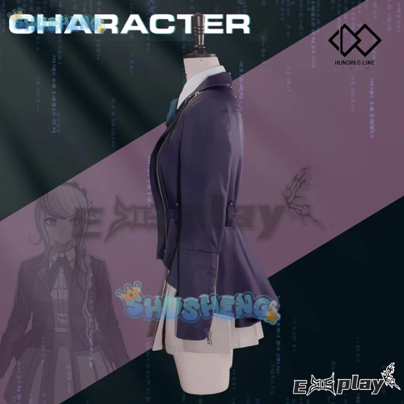 HUNDRED LINE - أكاديمية الدفعة الأخيرة - أزياء كيريفوجي نوزومي التأثيرية للهالوين JK معطف موحد وتنورة وقميص وربطة عنق مجموعة امرأة في الحرم الجامعي