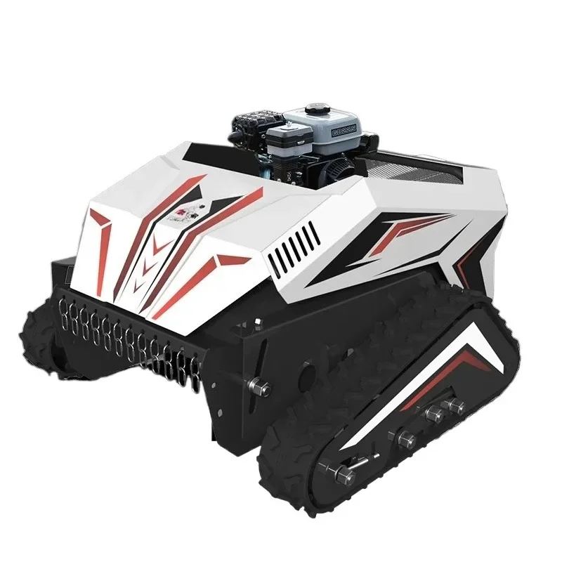 Remote control lawn mower orchard crawler all-terrain grass crusher photovoltaic land reclamation greening agriculture