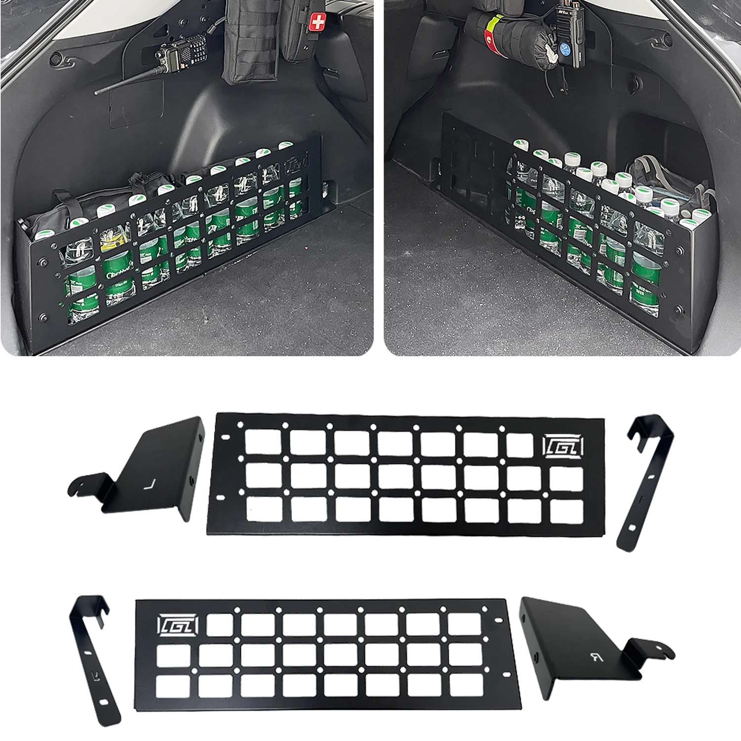 For Toyota RAV4 2019-2024 Luggage Carrier Rack Trunk Organizer Aluminum Trunk Debris Rack Storage Box