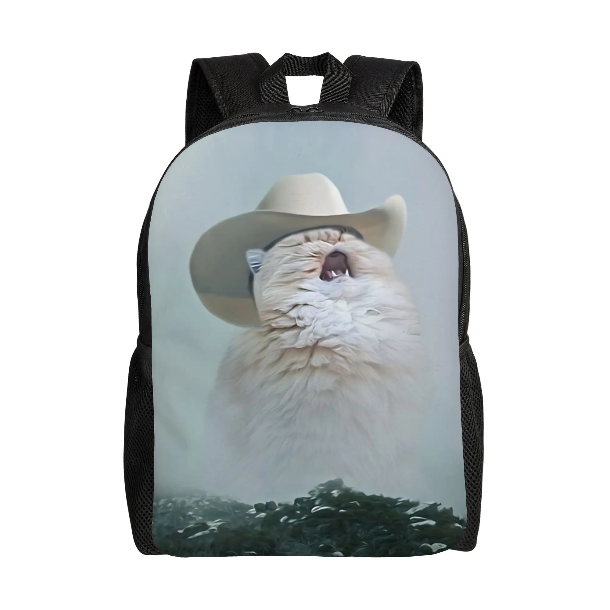 Cat meme Cowboy Cat Schoolbag Students Sporty Daily mochila Large Capacity Laptop Bag Back To School Season