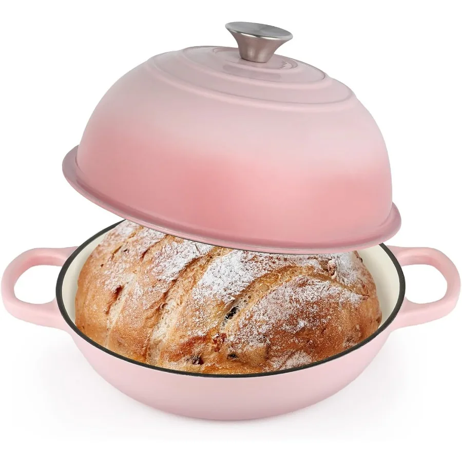 

Enameled Cast Iron Bread Oven Dutch Oven Pot with Lid 10 Bread Dutch Oven for Sourdough Bread Baking 6 Quarts Bread Pan with Do