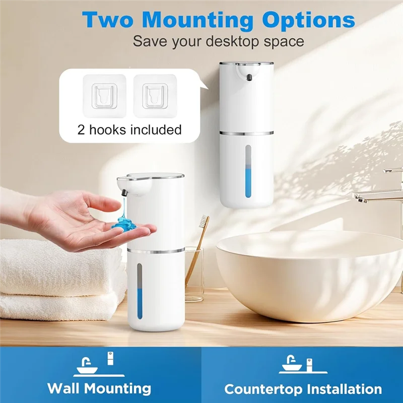 Dispensador automático de jabón de pared A74G, 1200Mah, desinfectante de manos eléctrico para cocina, baño, escuela