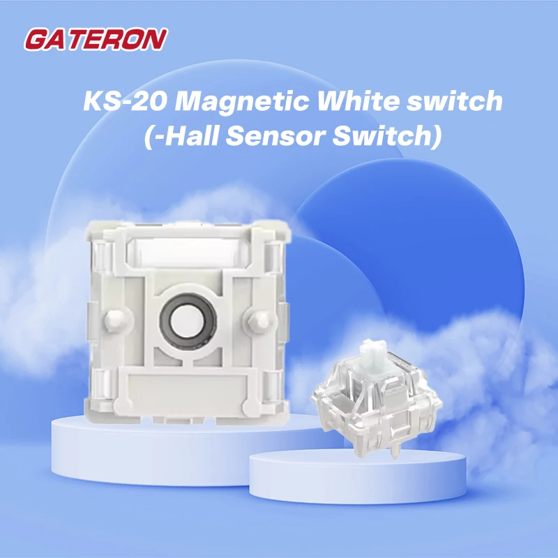 Gateron Magnetic White Switch KS-20 Hall Effect Sensor SMD RGB 30gf Linear Custom Mechanical Gaming Keyboard Quick Trigger