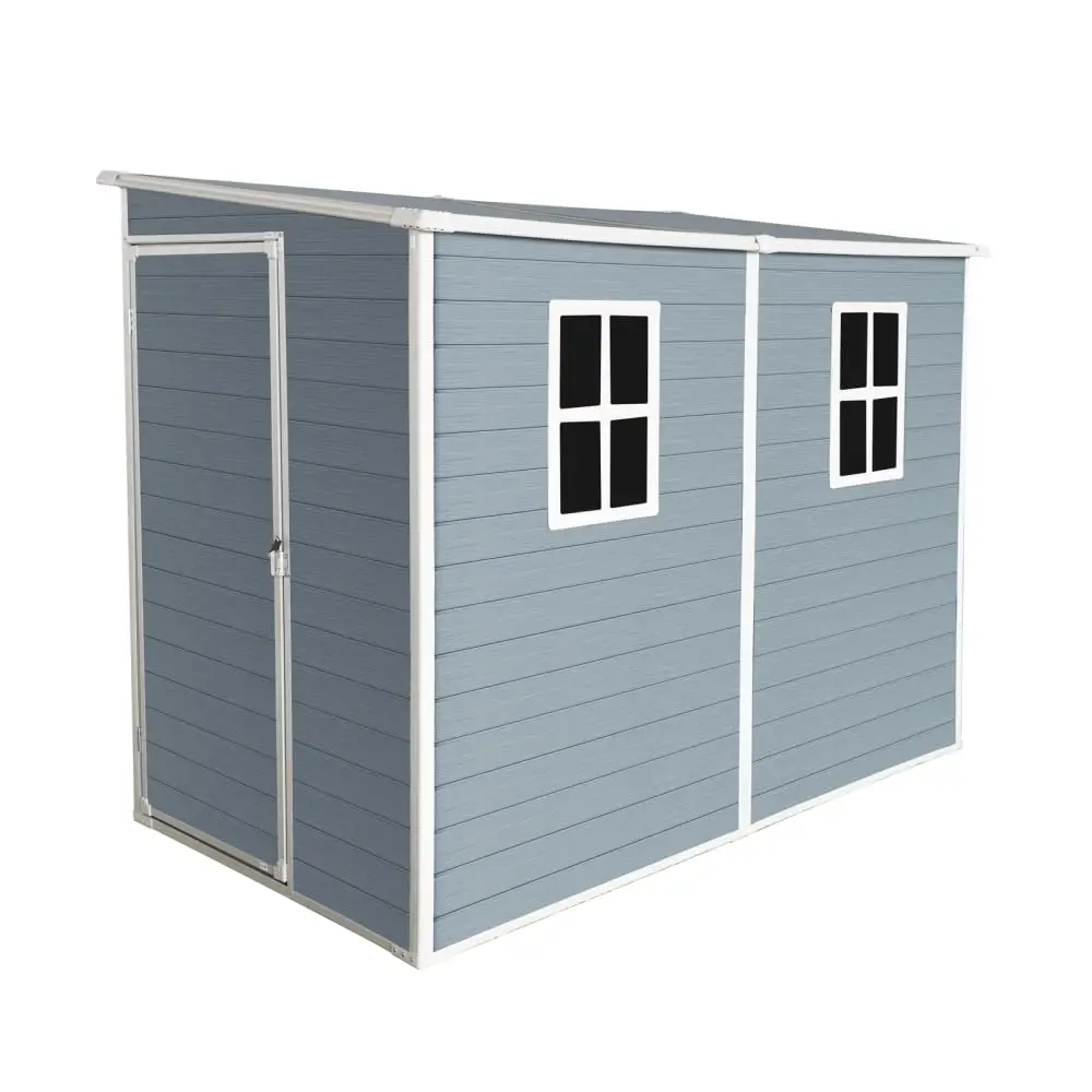 4x8ft Outdoor Storage Shed Floor & 2 Windows, Lockable Double Door Resin Vents, Waterproof Garden Shed Backyard  Customized - view 2