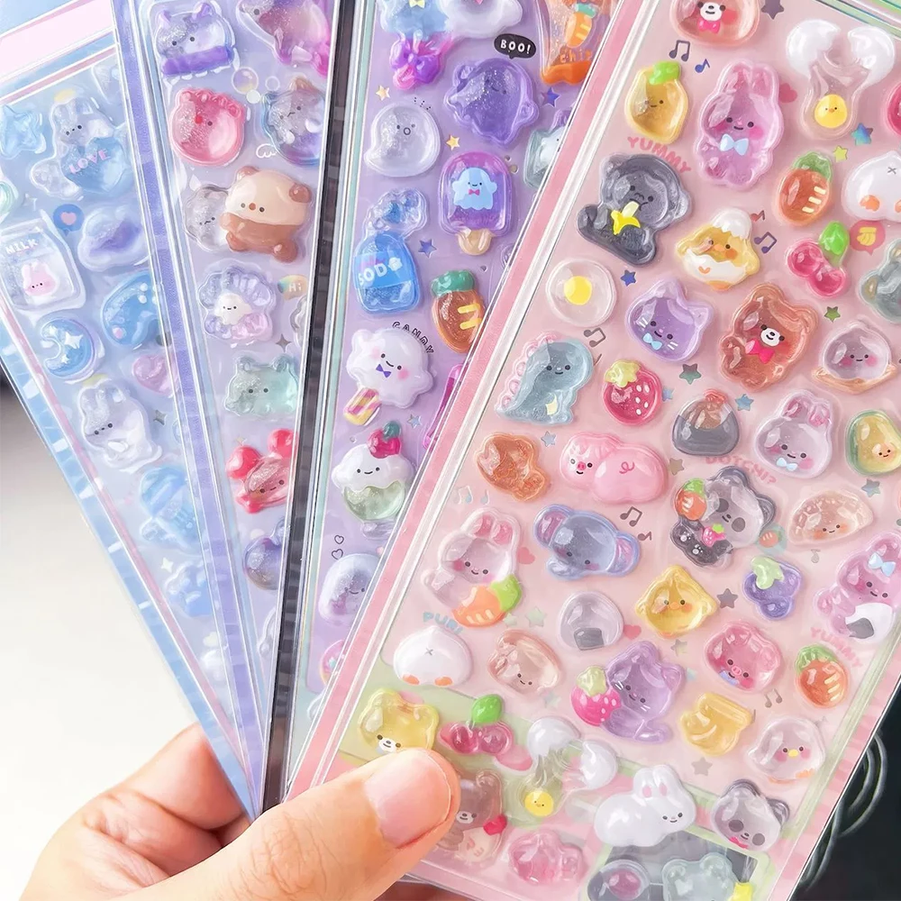 

Hot Cartoon-Themed 3D Embossed Diamond Stickers, PVC Craft Decals for Scrapbooking & Stationery Decoration - Perfect for DIY Pro