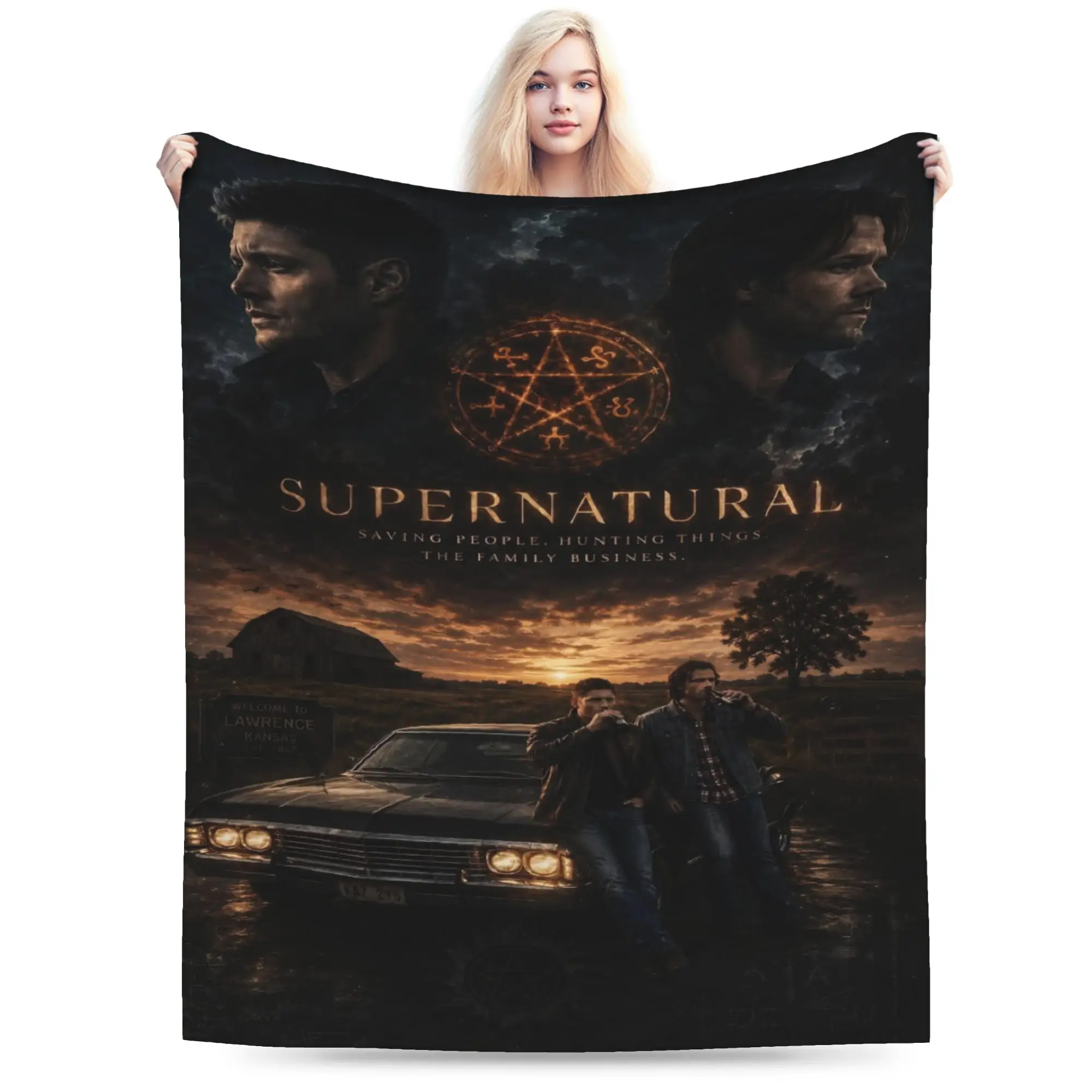 Comfort TV S-Supernatural Blanket Stuff Sofa Decorative  Throws And Blankets Lightweight Velvet for Couch