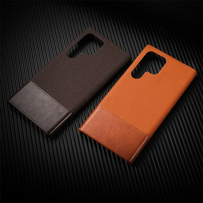 YPM Voor Samsung Galaxy S23 S24 S25 Ultra Gepersonaliseerde Stof Gestikt Met Lederen Case Frameloze Koeling Schokbestendige PC Cover