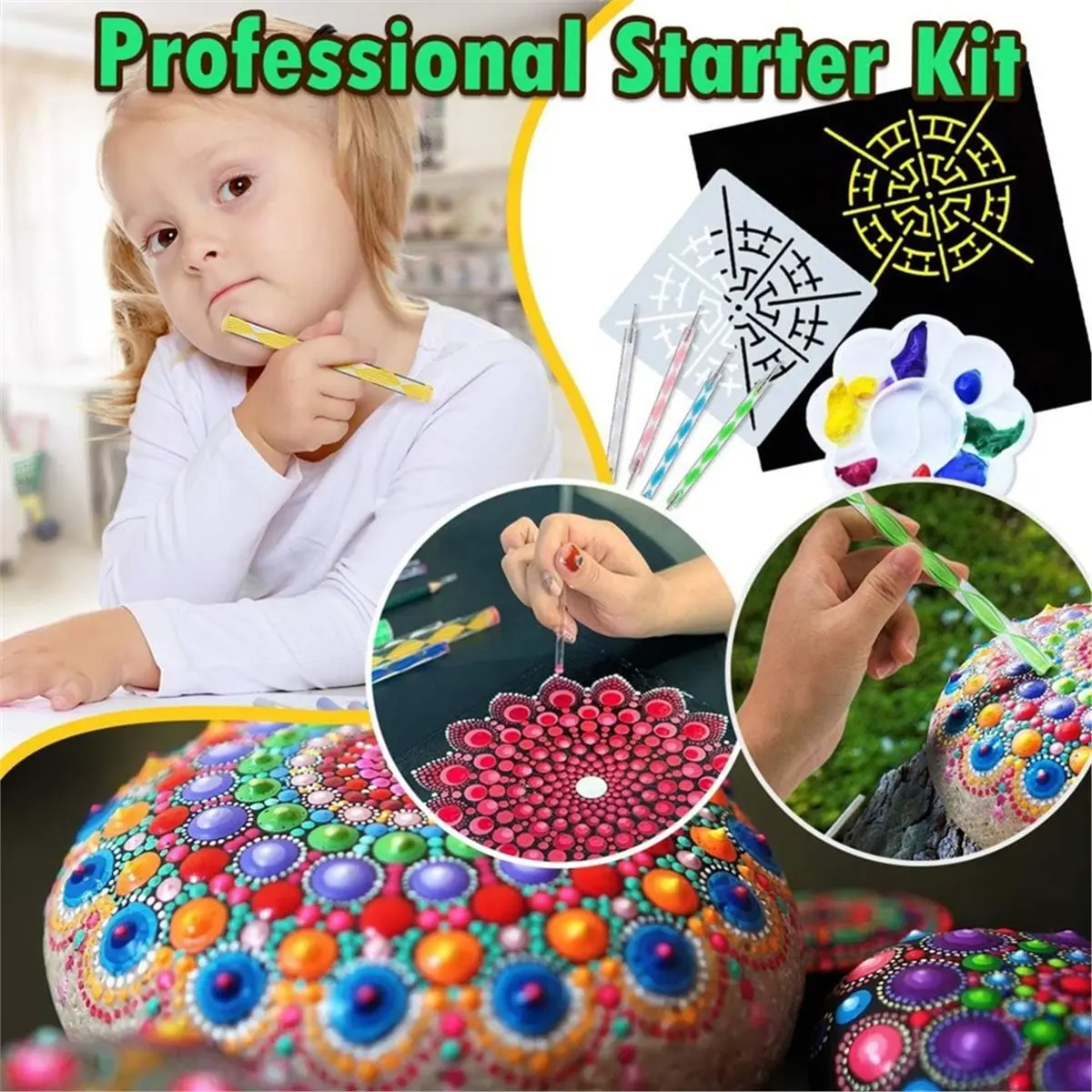 Multi-use Gear Mandala Dotting Tools Painting Kit for Nail Stone Mandala Arts Drawing Home Decor Activity Mothers Day Gift