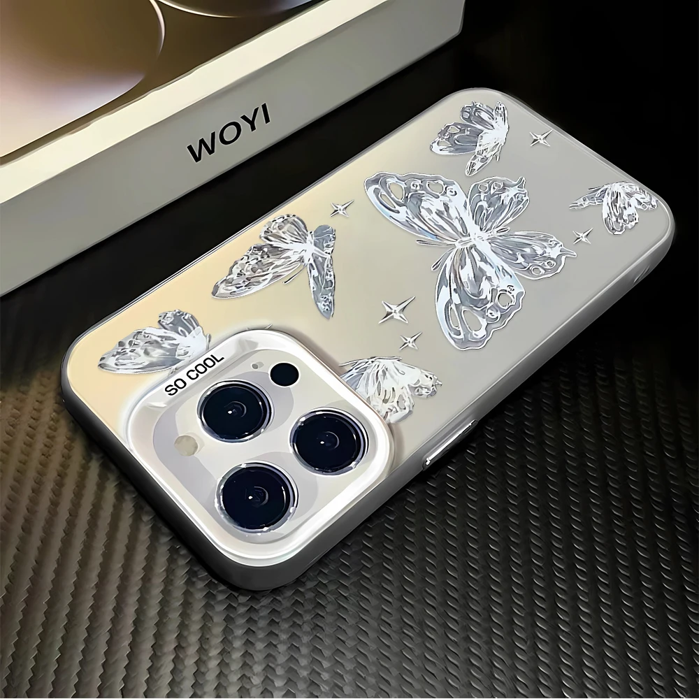 

Butterfly Glossy Shockproof Acrylic Instagram Style Phone Case for iPhone 17 Pro Max 16 E 15 14 Plus 13 12 11 Protective Cover