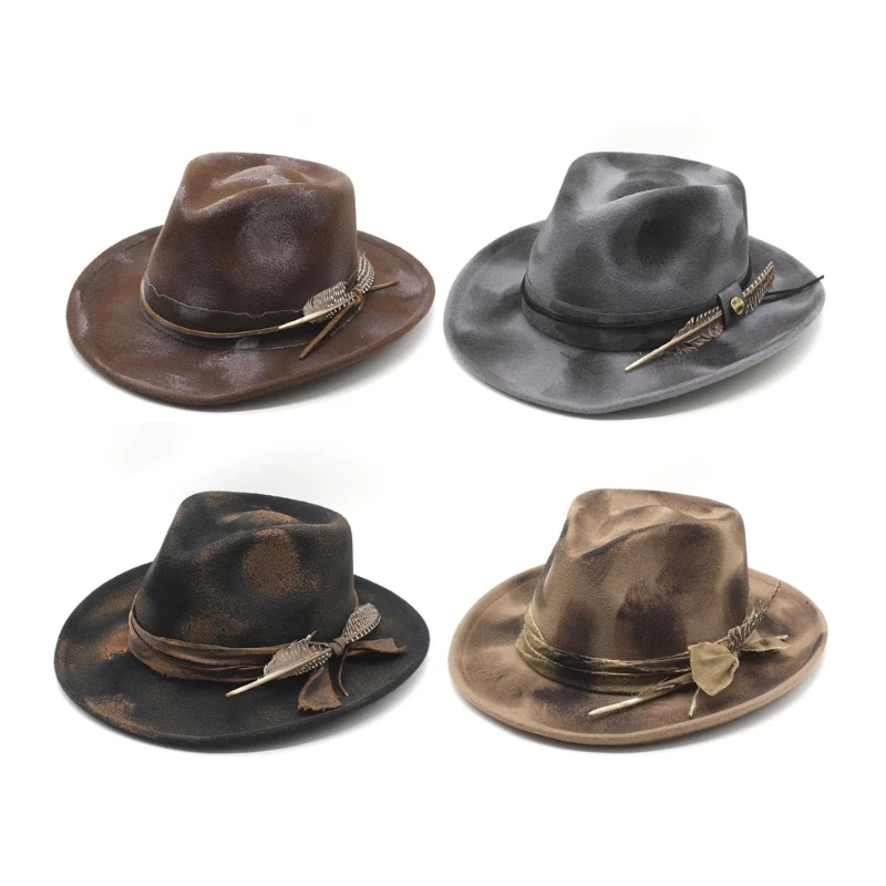 

Classical Woven Belt Hat Adult Fedoras Hat Masquerades Party Costume Accessory Dropshipping