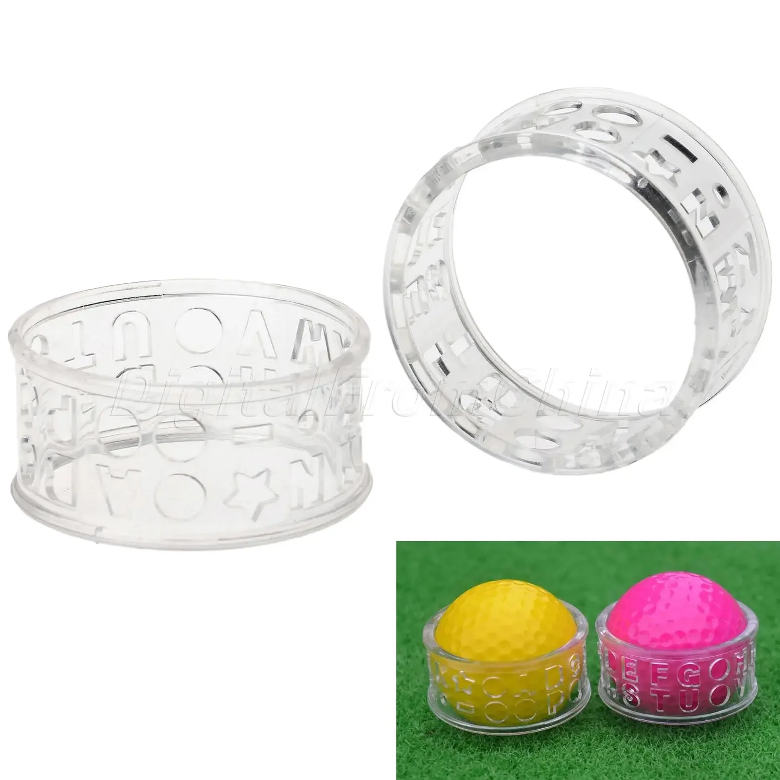 Transparent Plastic Mark Golf Ball Stencil Monogrammer Template Alphabet Letter Line Marker Drawing Draw Sign Kit Training Aids