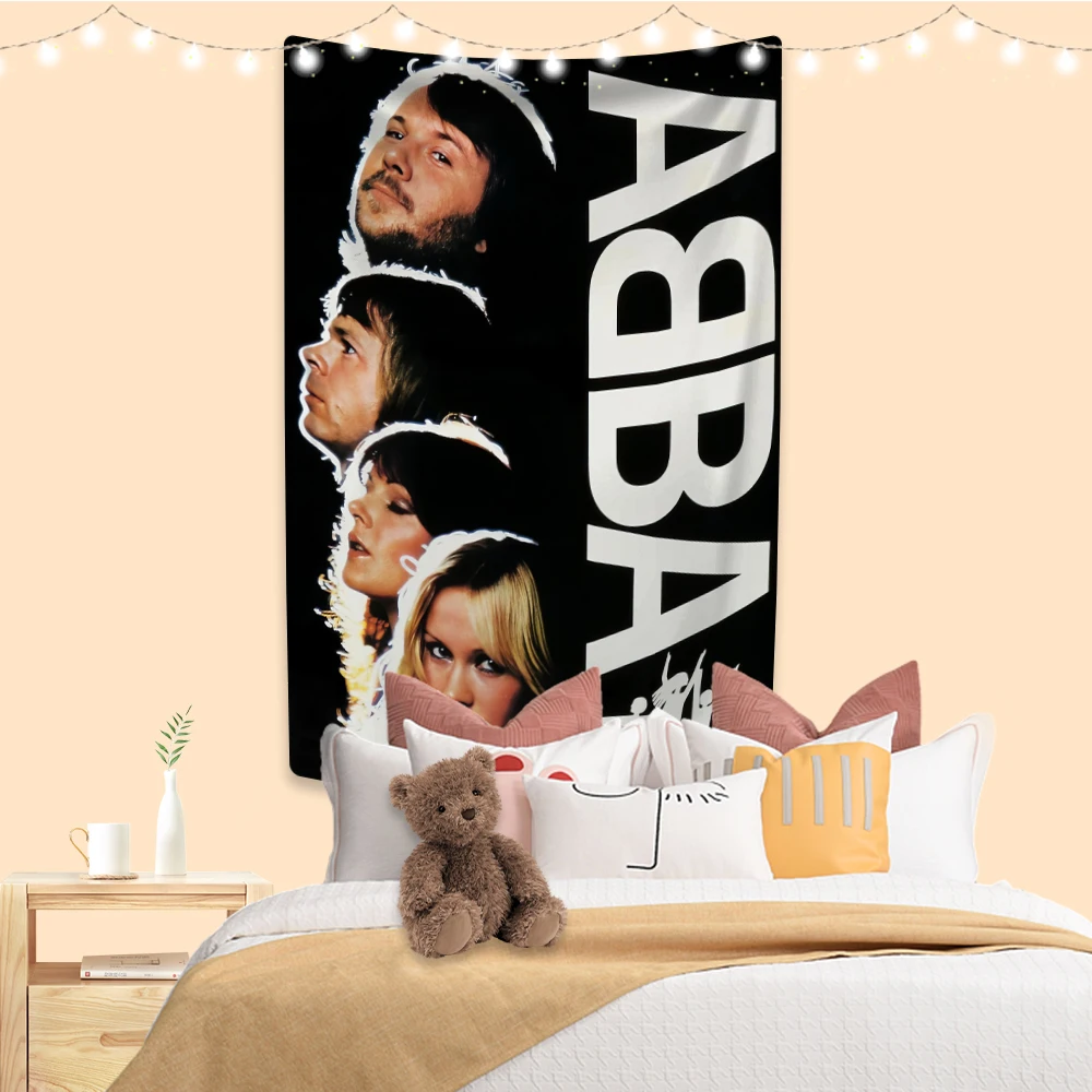 Swedish Band Tapestry ABBA Pop Music Album Cover Printed Room Decors Aesthetic Wall Hanging Carpets Dorm Background Cloth