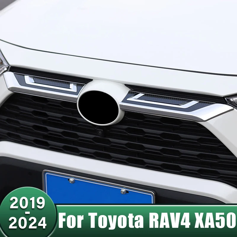 

Car Styling Front Upper Grille Grill Molding Trim Cover Sticker For Toyota RAV4 XA50 2019 2020 2021 2022 2023 2024 RAV 4 Hybrid