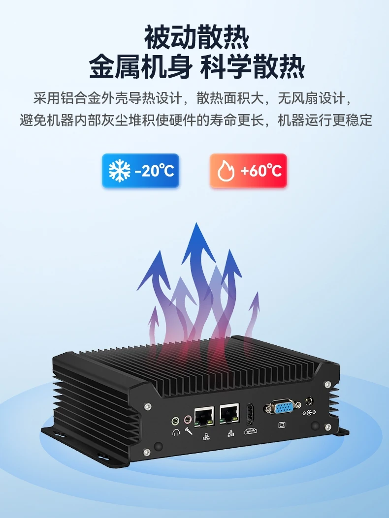 Mini host i7-10610U dual network dual string 8USB fanless industrial computer industrial computer