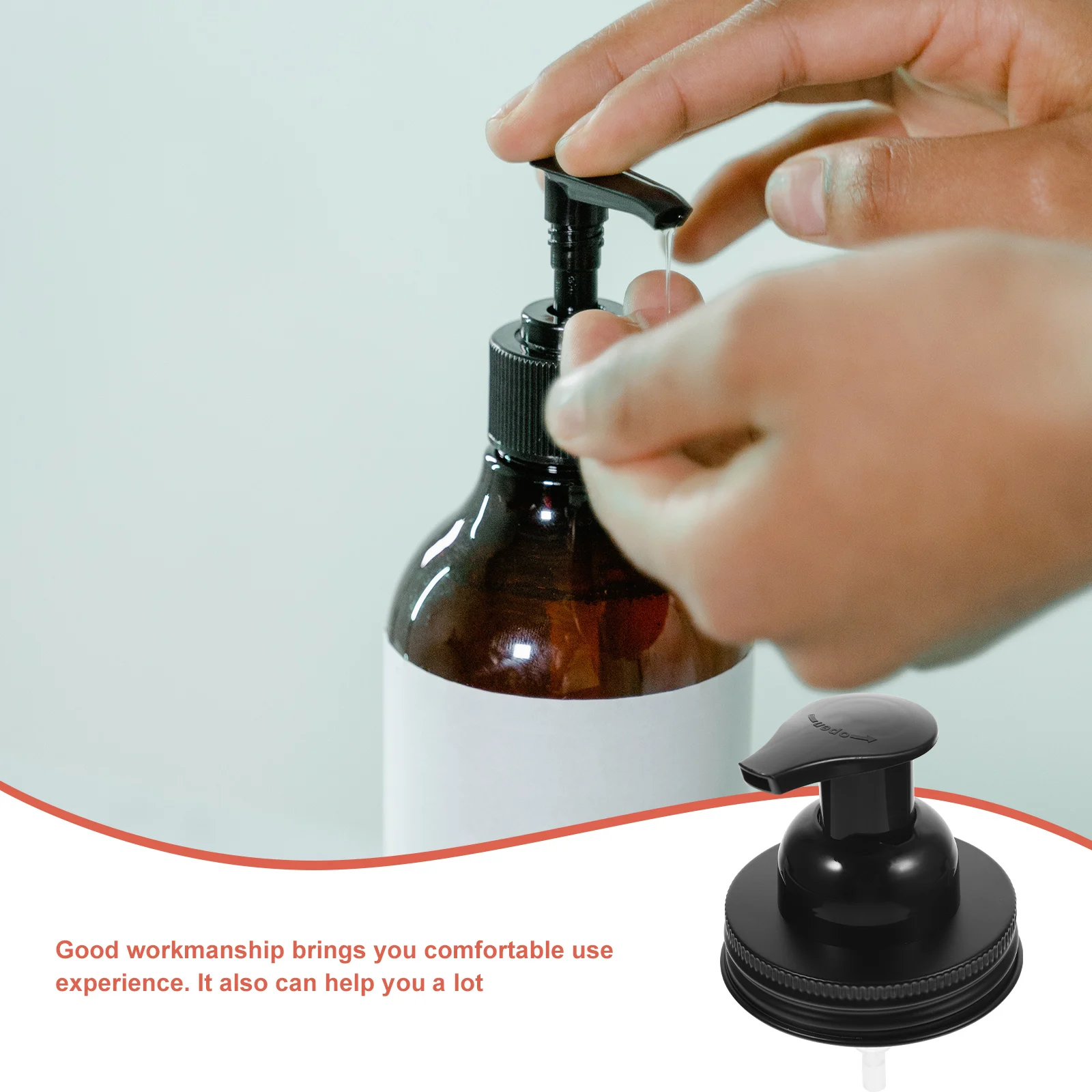 

Foam Pump Cover 70mm Mason Jar Pump Stainless Steel Dispenser Pumps Soap Lotion Bottle Replacement Home Supply