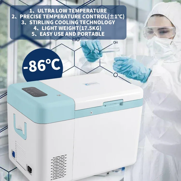 Minus 86 Degree Ultra Low Temperature Refrigerator Lab Medical Portable Freezer