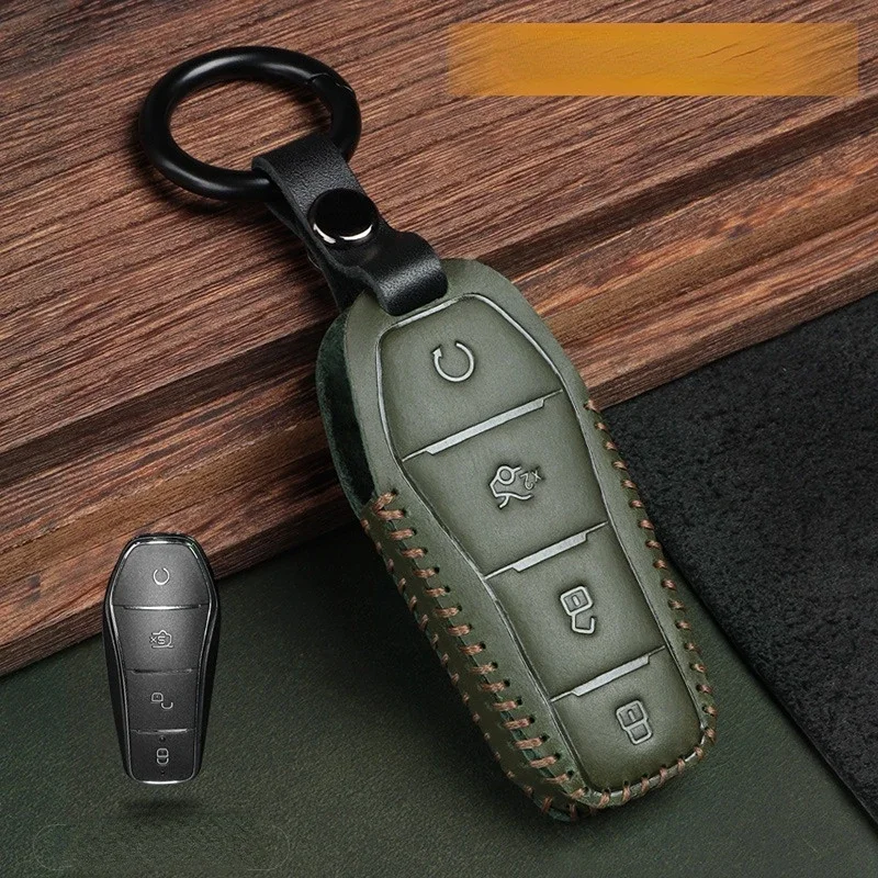 

Suitable For Qing Plus EV Qing Plus Dmi Qing EV Smart Key Fashion Leather Car Remote Key Case Cover