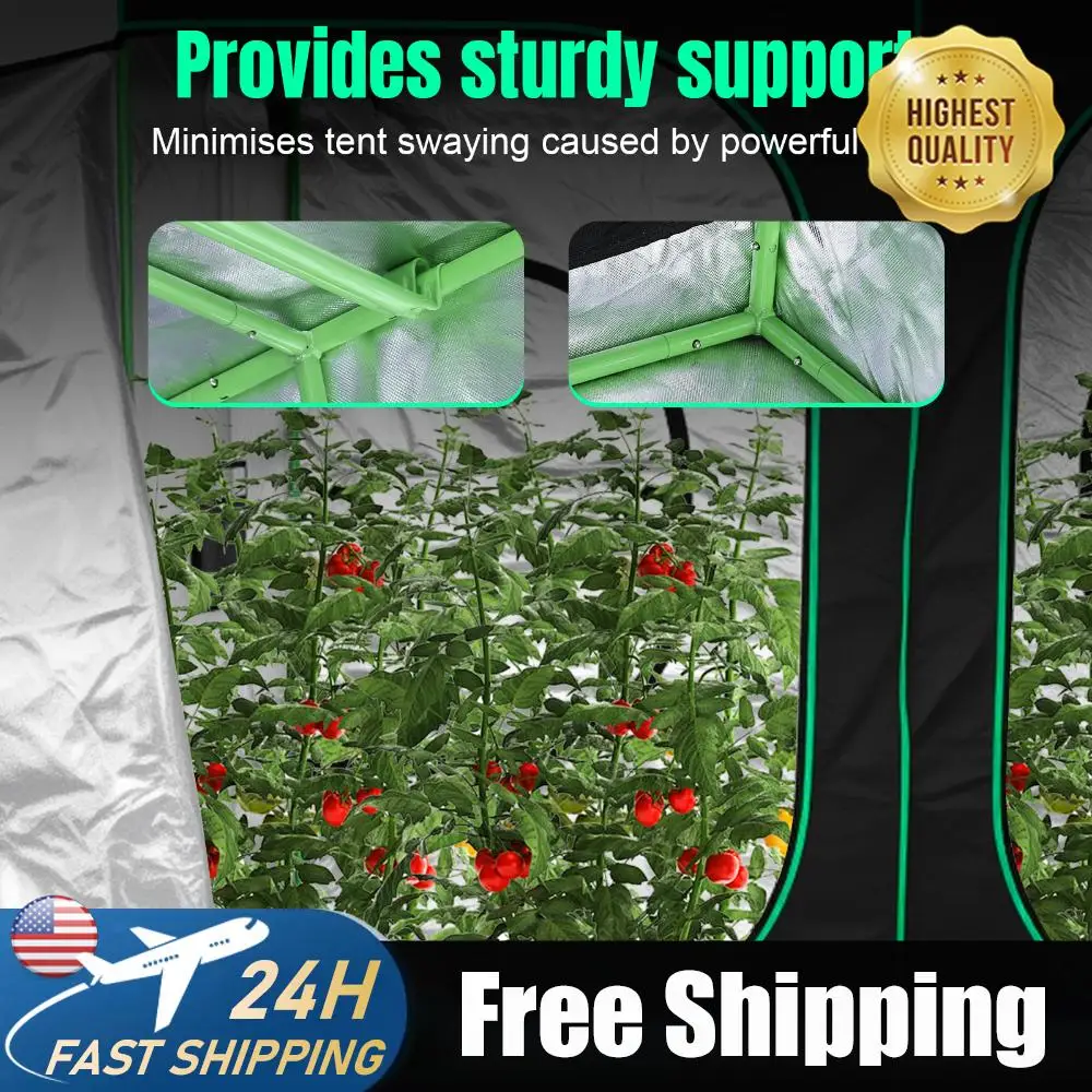 

Гроутент 4x8 футов (94x47x78 дюймов) из ткани Оксфорд 600D для гидропоники, для выращивания растений в помещении, с окном для наблюдения за фруктами, цветами и овощами