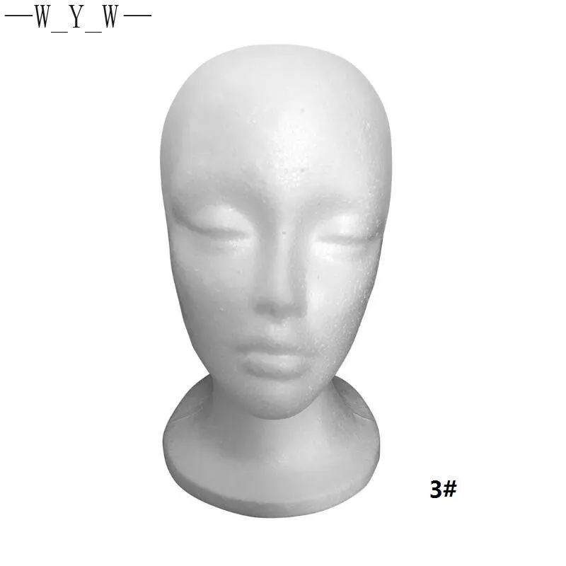 White Foam wig display prop Mannequin Wig Head Display Hat Cap Wig Holder Styrofoam Foam Head wig stand