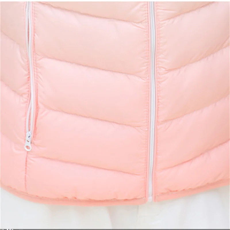 Autumn Winter Warm Gradient Down Waistcoat Jacket Women Ultra Light White Duck Down Vest Lady Short Sleeveless Bigsize Tank Coat