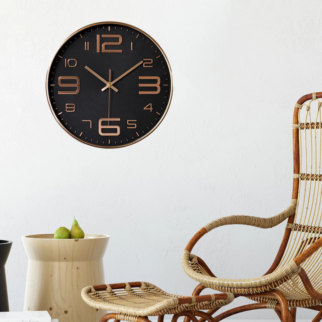 30 CM Modern Large Round 3 Clock Minimalism Quartz Silent Indoor Battery Operated Clocks for Hotel Shops Cafe Kitchen Decoration