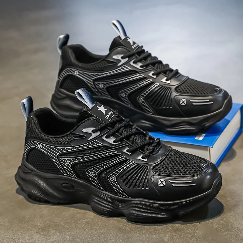 Men's speed casual sneakers four seasons soft-sole anti-slip breathable outdoor running shoes fashion Youth