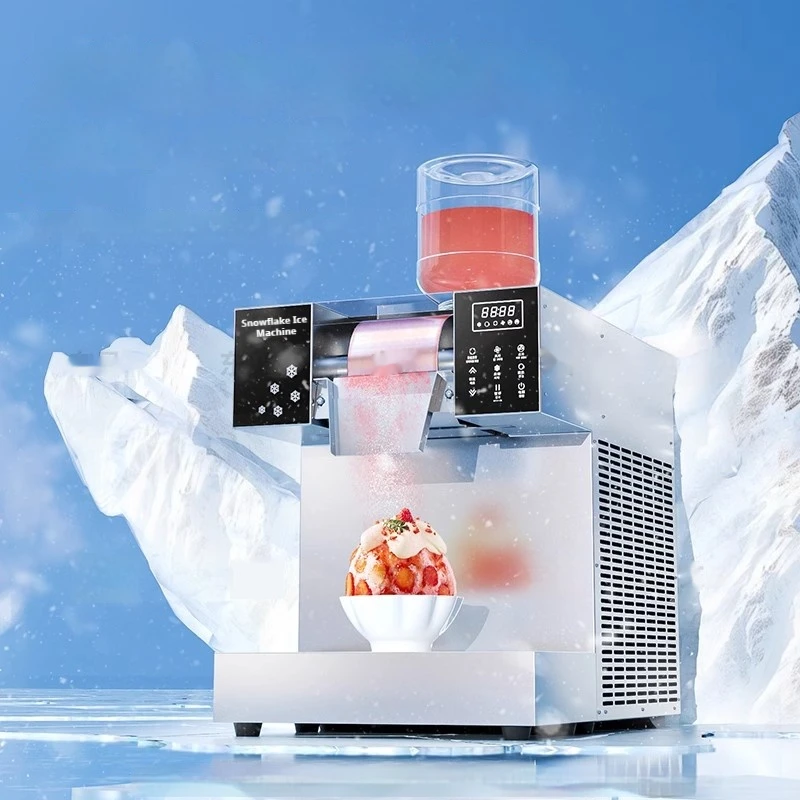 Komercyjna maszyna Bingsu 360 W, automatyczna kostkarka do lodu śnieżnego do stoiska spożywczego i kawiarni 220 V