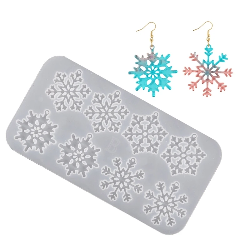 Flexible Silicone Snowflake Moulds Creative Snowflake Silicone Moulds for Resin DIY Christmas Jewelry and Decors E0BE