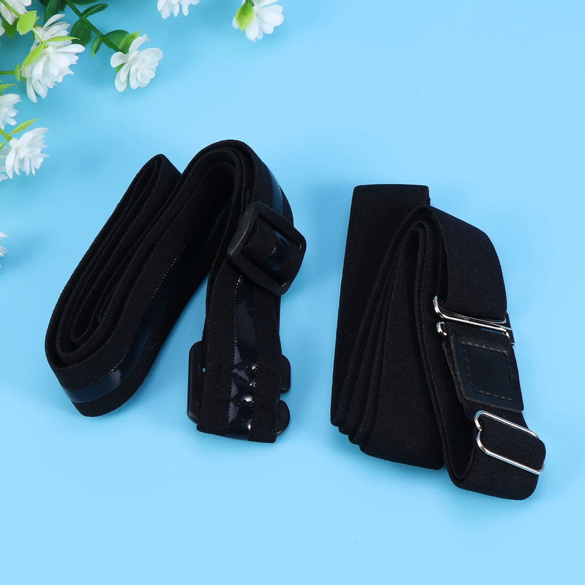 

2pcs Shirt Stays Belt Anti-Slip Clips Premium Nylon Non-Slip Silicone Strip Adjustable Black Gift For Women Men