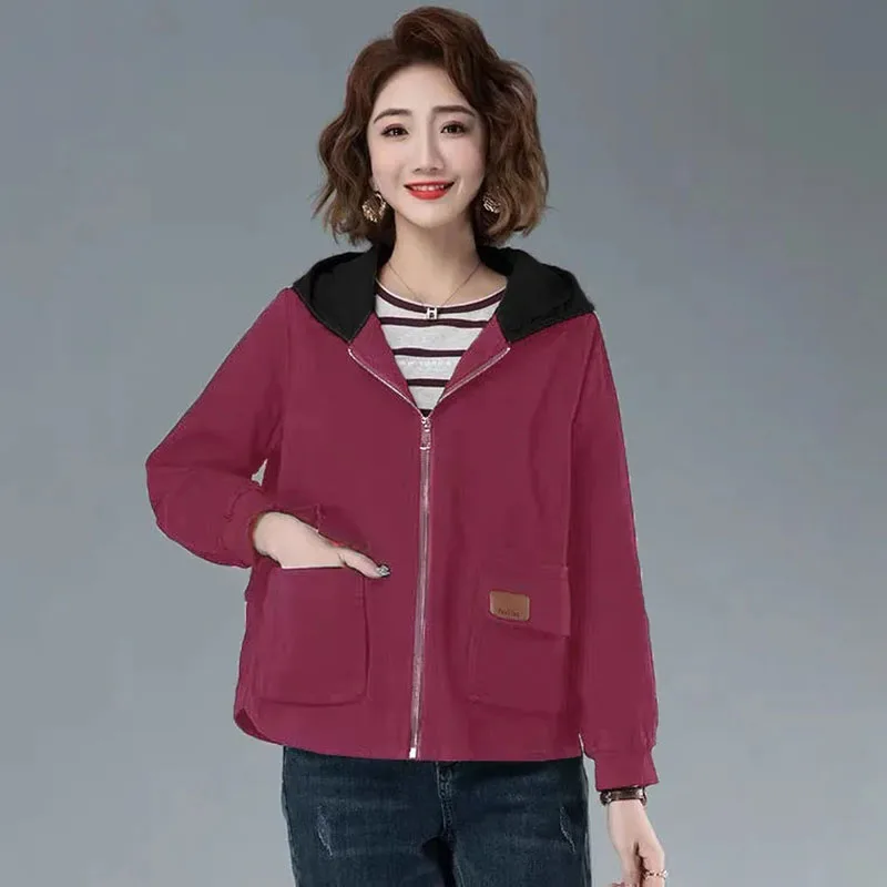 (Có Lớp Lót) nữ Cotton Áo Khoác Hoodie Nữ Mùa Xuân Và Thu 2022 Tất Cả Các Trận Đấu Mỏng Rộng Áo Khoác Áo Khoác Nữ Áo Khoác Ngoài