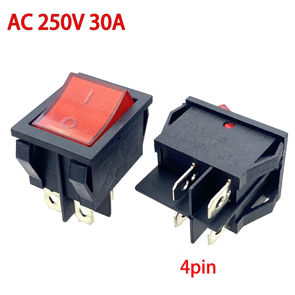 

AC 250V 30A 5E4 ON OFF 2-way 4pin embedded high current Latching Rocker welding machine Switch Boat Buttons Switch Power Switch