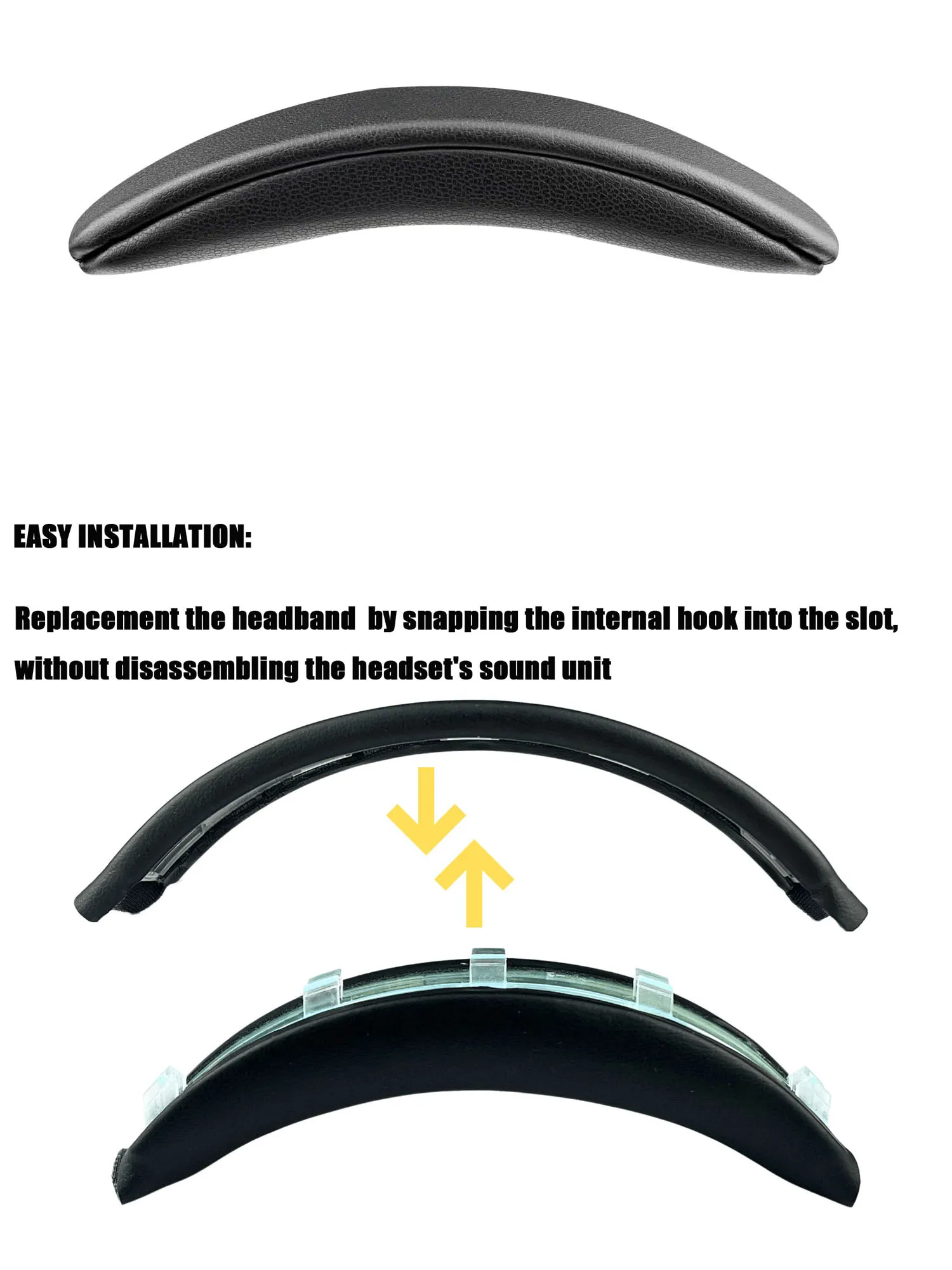 (Do Not Fit OE1) Snap On Headband + Earpads Kit for Bose QuietComfort 3 QC3 Headphone Replacement Headstrap Ear Pad Cushion