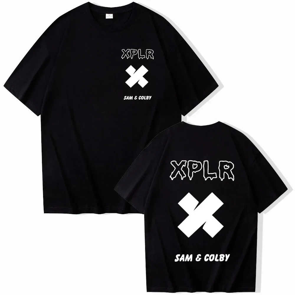 Xplr Shirts Sam and Colby Chainlink Merch Heart Shaped Print T-Shirts Men Women Short Sleeve