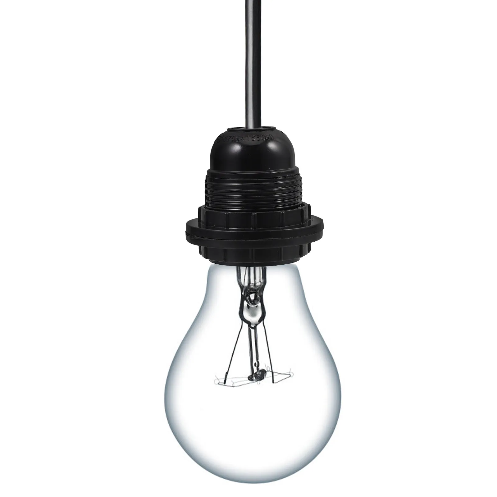 E27 Lamp Socket Bakelite and Aluminum Alloy Construction Sleek Sophisticated Design 10Mm Threaded for Universal Bulb