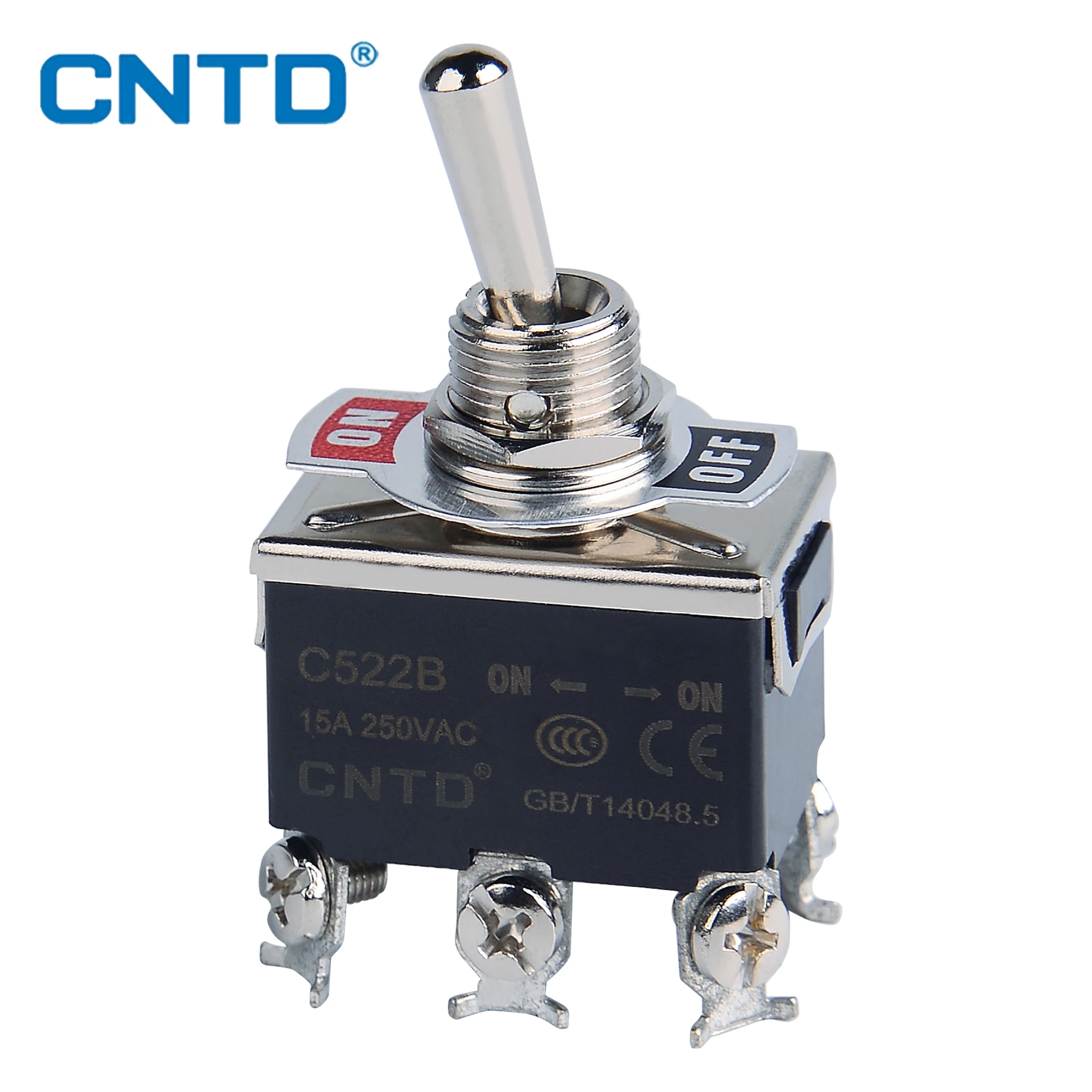 CNTD Self-locking Toggle Switch 15A 250VAC C5 Series Single Pole Double Pole Switch And Rainproof-cap