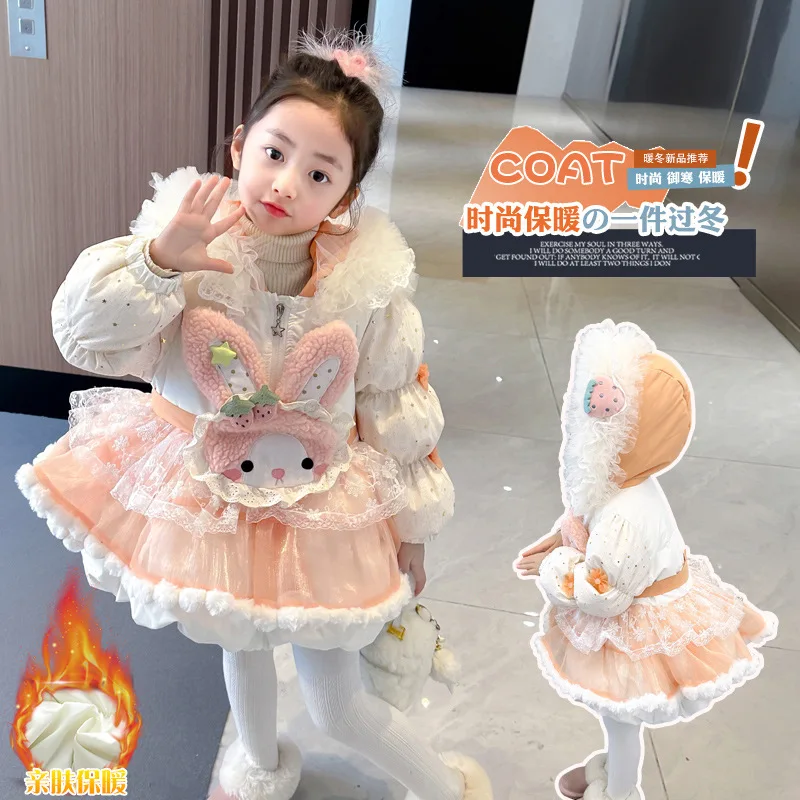 

Lolita Baby Cotton-Padded Clothes Autumn Winter Cute Children's Thickened Coats Girls Warm Cotton-Padded Clothes and Jackets