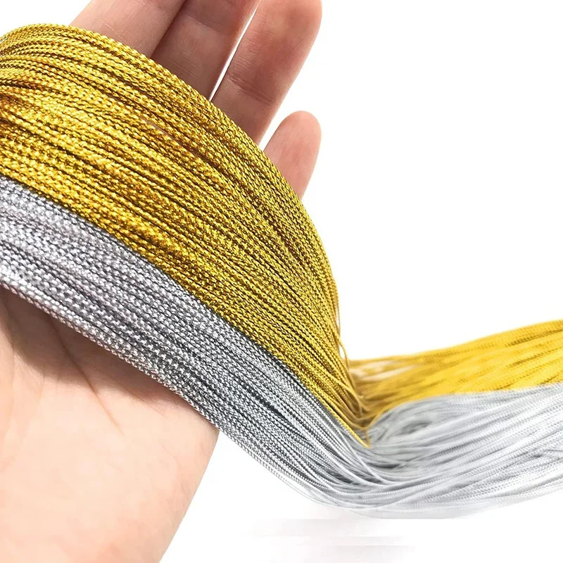 100Meter Gold Thread Tag Thread 1mm Silver String Metallic Cord Jewelry Thread DIY Craft String Gift Tags String Hang Tags Rope