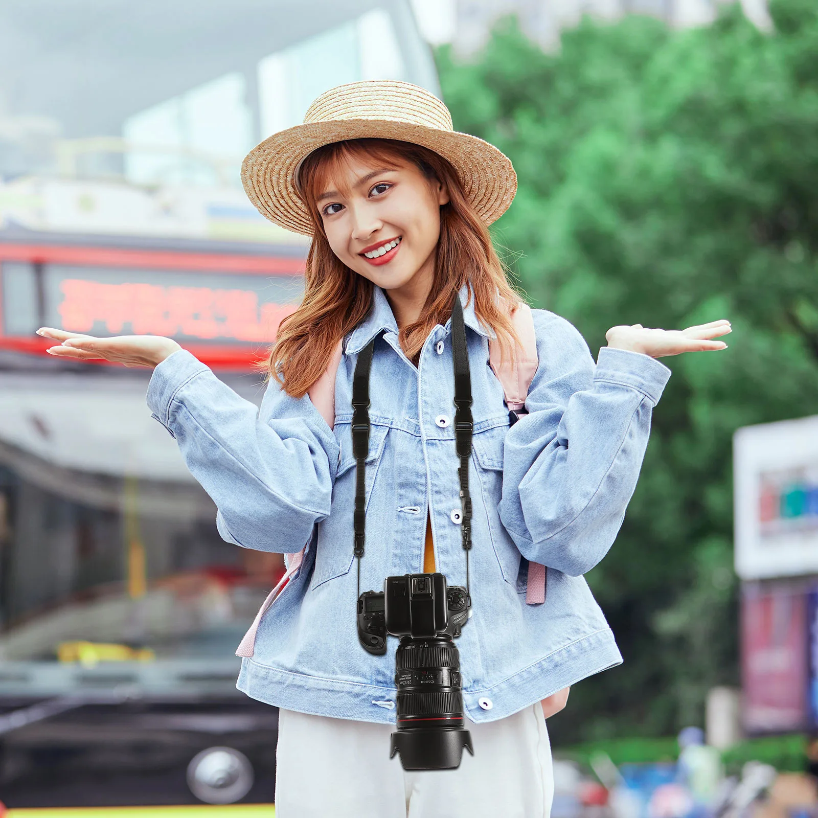 

Camera Strap for Photographers Outdoor Adjustable Length Wide Comfortable DSLR Neck Shoulder Sling Strap Gifts Camera