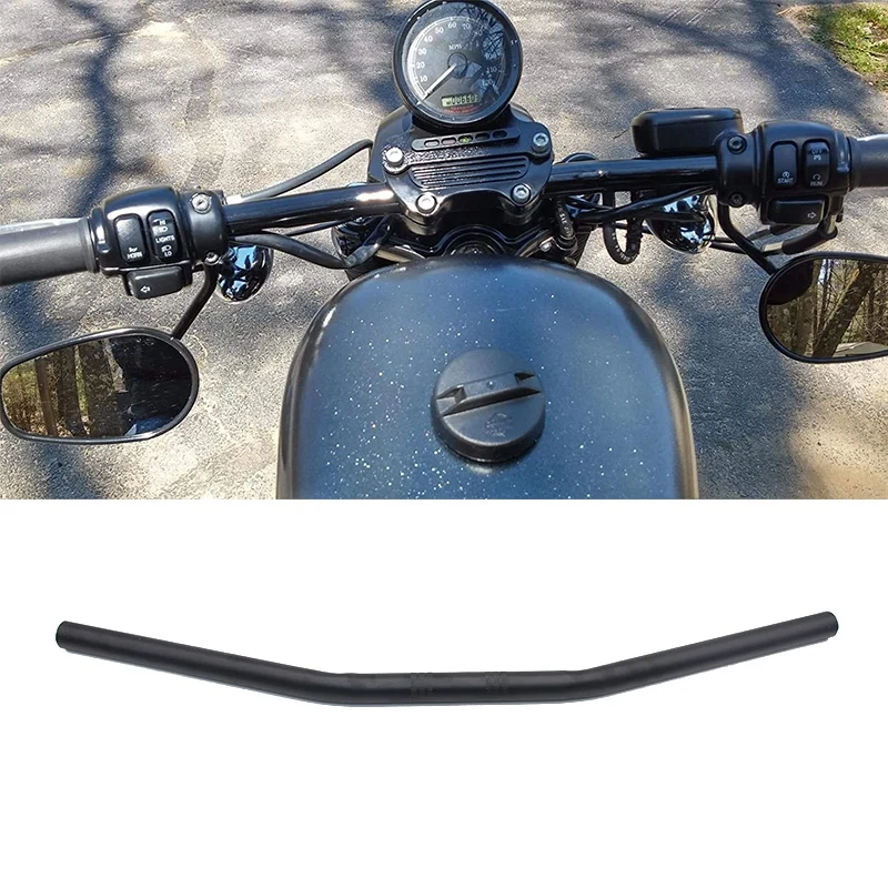 1 inch Motorcycle Handlebar 25mm Black Drag Straight Bar Cafe Racer for Honda Kawasaki Yamaha Suzuki Chopper Bobber