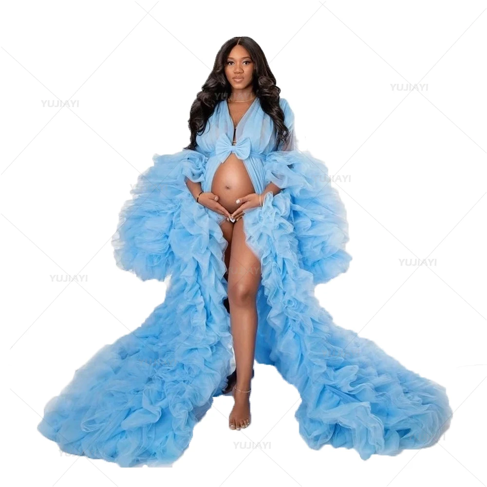 Ballkleider für Frauen Baby party Kleider Rüschen Mutterschaft Roben Hochzeitstag Brautkleid Boudoir Dessous Nachtwäsche