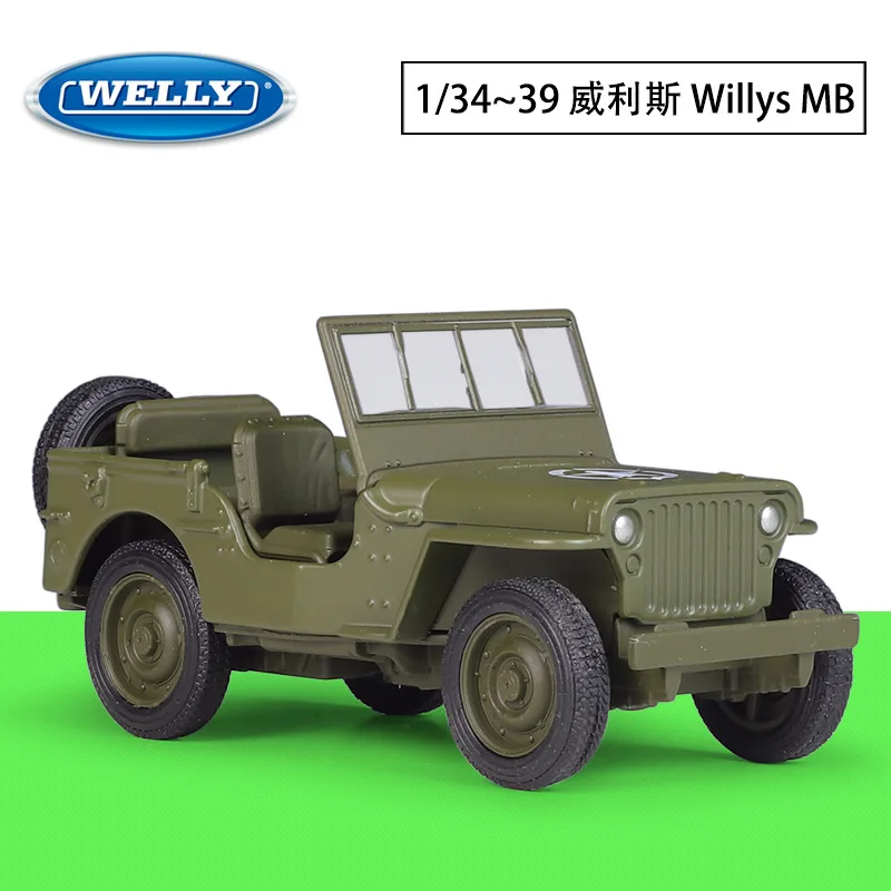 

WELLY 1:36 Jeep Willis Off road Vehicle Simulation Alloy Finished Car Model Power Back Car Can Open Door Scene Ornament Boy Gift